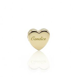 Gold Personalized Name Heart Bracelet Charm (YOUR NAME)